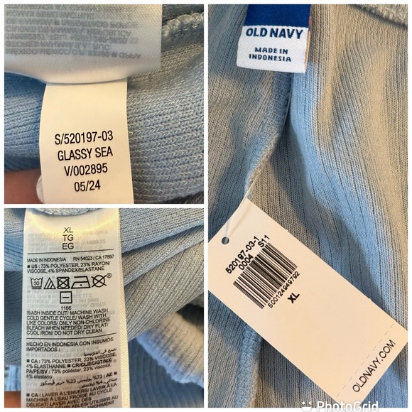 Old Navy High Waisted‎ Ribbed Crop Flare Lounge Pants Sea Glass Blue Women's XL - Picture 9 of 9